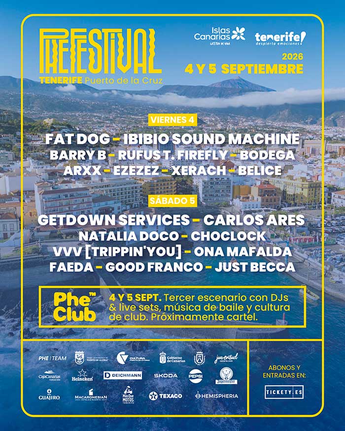 Phe Festival Cartel por días edición 2026