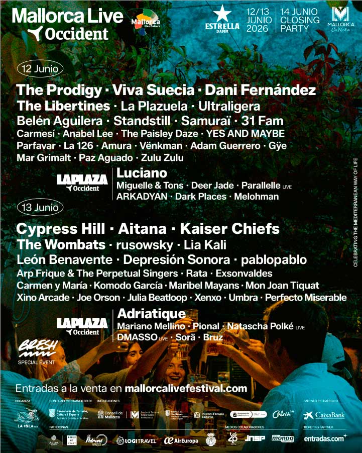 Mallorca Live Festival Cartel por días edición 2026