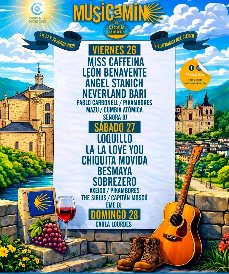 Musicamino Cartel por días edición 2026
