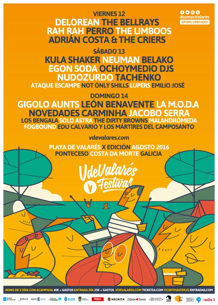 V de Valarés Festival Cartel por días edición 2016