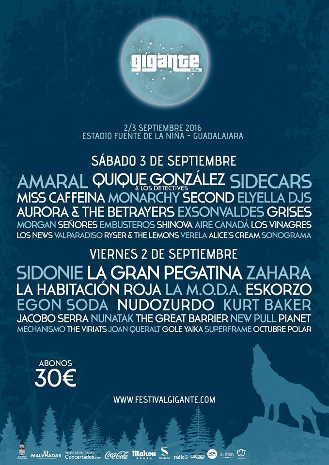 Cartel del Festival Gigante 2016