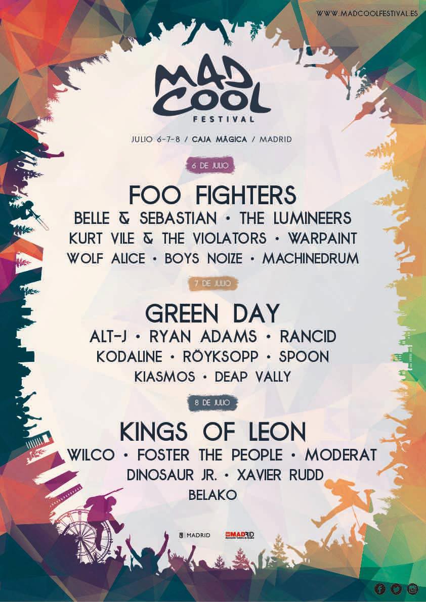 Cartel provisional del Mad Cool Festival 2017