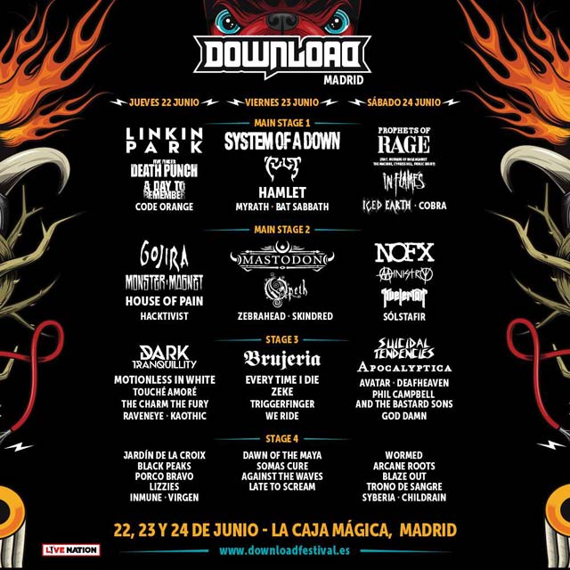 Download Festival Cartel por días edición Madrid 2017