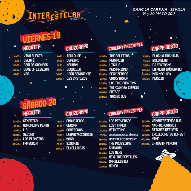 Interestelar Sevilla Horarios edición 2017