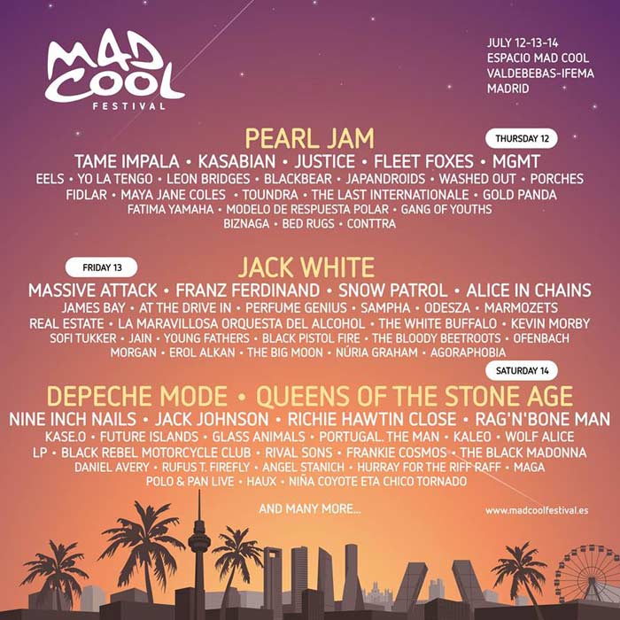 Mad Cool Festival Cartel edición 2018 / a 18 de enero de 2018