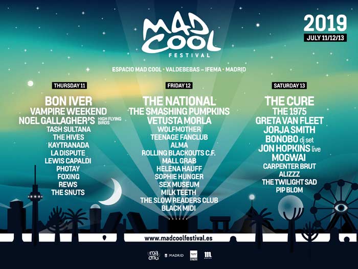 Mad Cool Festival Cartel edición 2019 / a 29 de noviembre de 2018