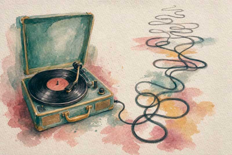 Reproductor de vinilos vintage