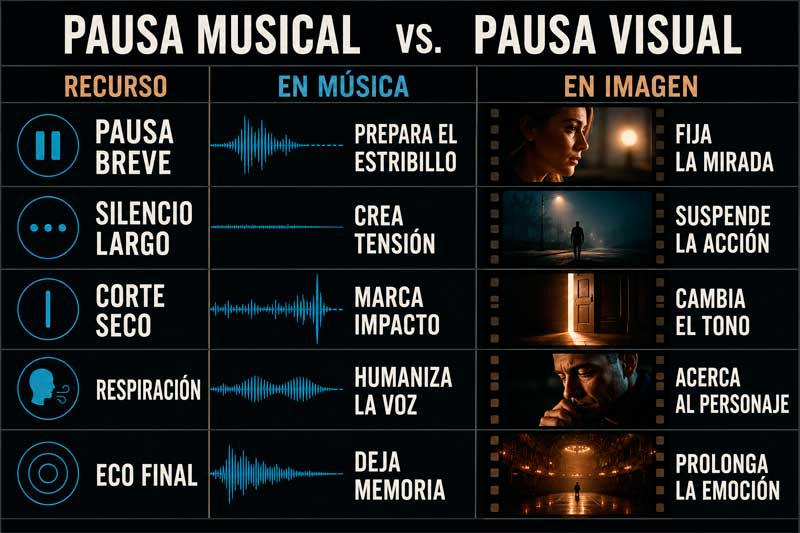 Pausa musical vs. pausa visual