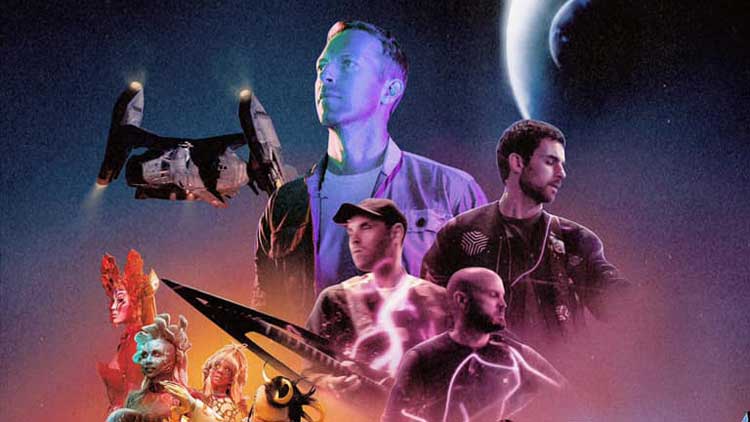 Coldplay en el cartel del videoclip de 'Higher power'