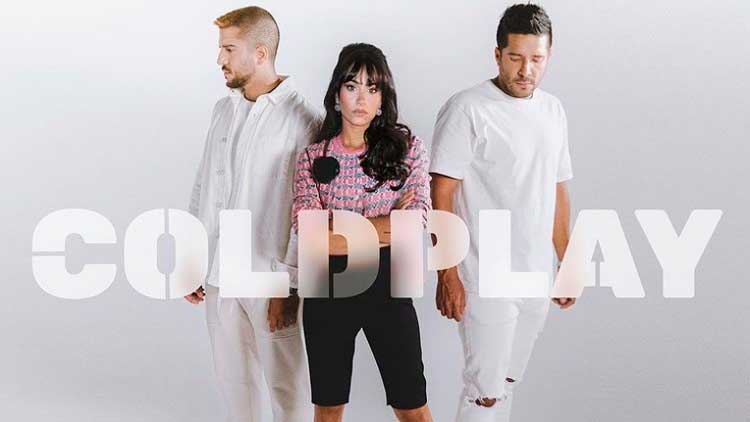 Cali y El Dandee y Aitana en la portada del single 'Coldplay'