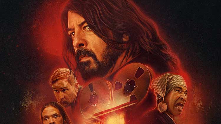 Detalle del cartel de la película 'Studio 666' con los componentes de Foo Fighters