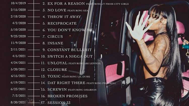 Summer Walker en la contraportada de su álbum 'Still over it'