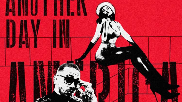 Detalle de la portada del 'Another day in America' de Kali Uchis y Ozuna