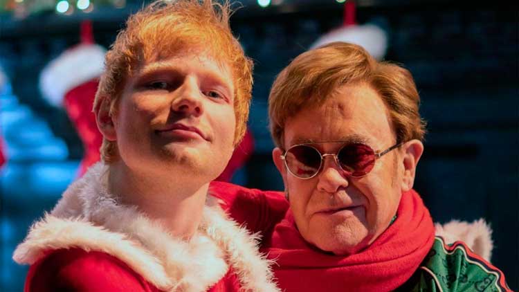 Ed Sheeran junto a Elton John en modo Navidad