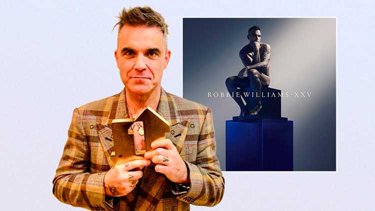Robbie Williams celebra un nuevo número 1 en la lista británica de discos con 'XXV'