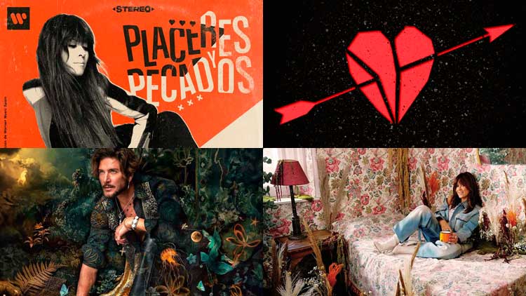 Detalle de las portadas de los dos últimos álbumes de estudio basados en canciones inéditas de Manuel Carrasco y Vanesa Martín