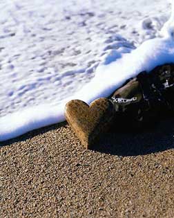 Corazón, arena y nieve