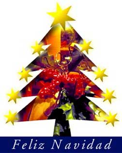 Feliz Navidad Árbol desbordante