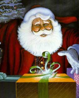 Papá Noel reparte los regalos