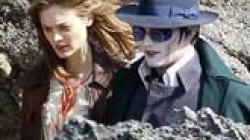 Johnny Depp en el rodaje de Dark Shadows