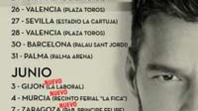 Cambios en las fechas de la gira de Ricky Martin en España